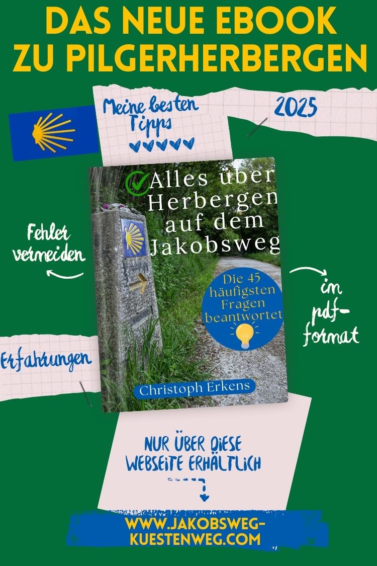 Jakobsweg Herbergen eBook Pfeile grün