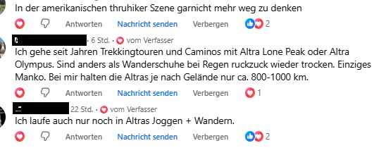 Altra Feedback aus Facebook Community 2