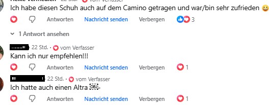 Altra Feedback aus Facebook Community